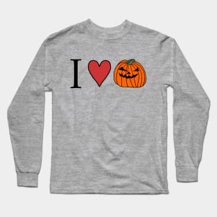 I Love Halloween Horror Pumpkin Face Long Sleeve T-Shirt